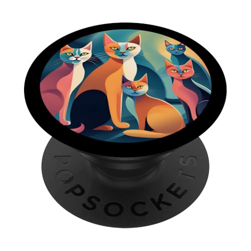 Lustige, moderne Katzen-Looks, Retro-Katzen aus der Mitte des Jahrhunderts PopSockets Klebender PopGrip Lustige, moderne Katzen-Looks, Retro-Katzen aus der Mitte des Jahrhunderts PopSockets Klebender PopGrip von Mid Century Modern Feline Funnies