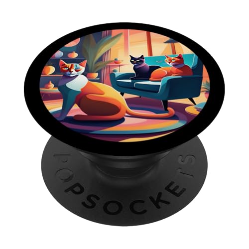 Lustige, moderne Katzen-Looks, Retro-Katzen aus der Mitte des Jahrhunderts PopSockets Klebender PopGrip Lustige, moderne Katzen-Looks, Retro-Katzen aus der Mitte des Jahrhunderts PopSockets Klebender PopGrip von Mid Century Modern Feline Funnies
