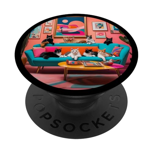Lustige, moderne Katzen-Looks, Retro-Katzen aus der Mitte des Jahrhunderts PopSockets Klebender PopGrip Lustige, moderne Katzen-Looks, Retro-Katzen aus der Mitte des Jahrhunderts PopSockets Klebender PopGrip von Mid Century Modern Feline Funnies