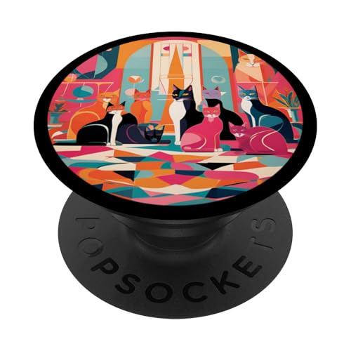 Lustige, moderne Katzen-Looks, Retro-Katzen aus der Mitte des Jahrhunderts PopSockets Klebender PopGrip Lustige, moderne Katzen-Looks, Retro-Katzen aus der Mitte des Jahrhunderts PopSockets Klebender PopGrip von Mid Century Modern Feline Funnies
