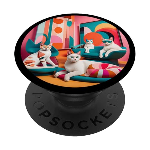 Lustige, moderne Katzen-Looks, Retro-Katzen aus der Mitte des Jahrhunderts PopSockets Klebender PopGrip Lustige, moderne Katzen-Looks, Retro-Katzen aus der Mitte des Jahrhunderts PopSockets Klebender PopGrip von Mid Century Modern Feline Funnies