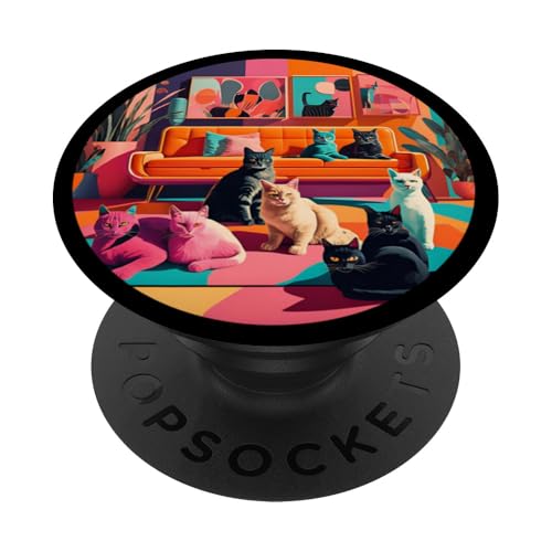 Lustige, moderne Katzen-Looks, Retro-Katzen aus der Mitte des Jahrhunderts PopSockets Klebender PopGrip Lustige, moderne Katzen-Looks, Retro-Katzen aus der Mitte des Jahrhunderts PopSockets Klebender PopGrip von Mid Century Modern Feline Funnies