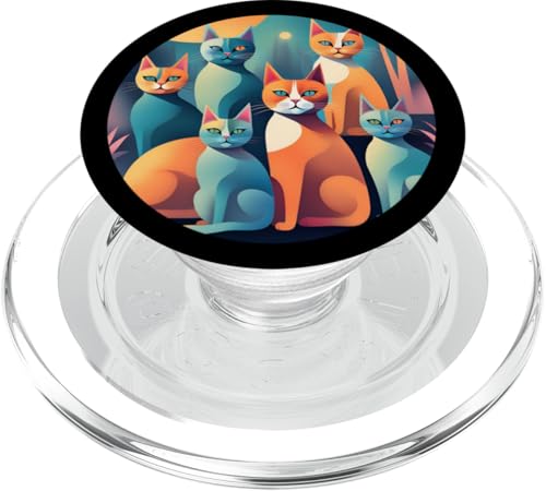 Lustige, moderne Katzen-Looks, Retro-Katzen aus der Mitte des Jahrhunderts PopSockets PopGrip für MagSafe Lustige, moderne Katzen-Looks, Retro-Katzen aus der Mitte des Jahrhunderts PopSockets PopGrip für MagSafe von Mid Century Modern Feline Funnies