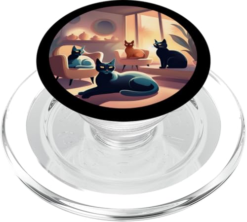 Lustige, moderne Katzen-Looks, Retro-Katzen aus der Mitte des Jahrhunderts PopSockets PopGrip für MagSafe Lustige, moderne Katzen-Looks, Retro-Katzen aus der Mitte des Jahrhunderts PopSockets PopGrip für MagSafe von Mid Century Modern Feline Funnies