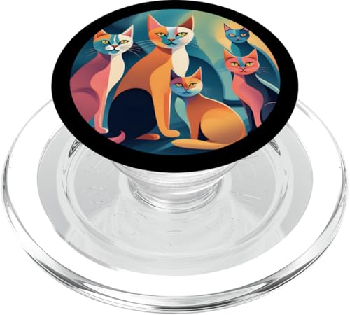 Lustige, moderne Katzen-Looks, Retro-Katzen aus der Mitte des Jahrhunderts PopSockets PopGrip für MagSafe Lustige, moderne Katzen-Looks, Retro-Katzen aus der Mitte des Jahrhunderts PopSockets PopGrip für MagSafe von Mid Century Modern Feline Funnies