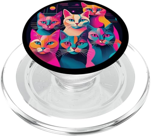 Lustige, moderne Katzen-Looks, Retro-Katzen aus der Mitte des Jahrhunderts PopSockets PopGrip für MagSafe Lustige, moderne Katzen-Looks, Retro-Katzen aus der Mitte des Jahrhunderts PopSockets PopGrip für MagSafe von Mid Century Modern Feline Funnies