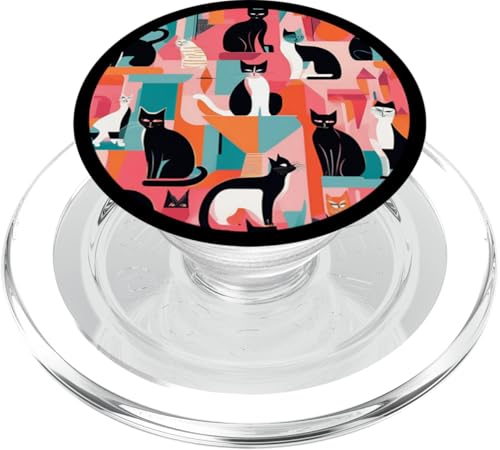 Lustige, moderne Katzen-Looks, Retro-Katzen aus der Mitte des Jahrhunderts PopSockets PopGrip für MagSafe Lustige, moderne Katzen-Looks, Retro-Katzen aus der Mitte des Jahrhunderts PopSockets PopGrip für MagSafe von Mid Century Modern Feline Funnies