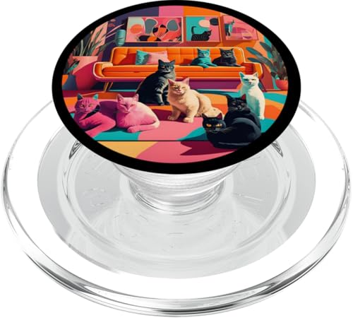 Lustige, moderne Katzen-Looks, Retro-Katzen aus der Mitte des Jahrhunderts PopSockets PopGrip für MagSafe Lustige, moderne Katzen-Looks, Retro-Katzen aus der Mitte des Jahrhunderts PopSockets PopGrip für MagSafe von Mid Century Modern Feline Funnies