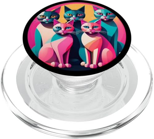 Lustige, moderne Katzen-Looks, Retro-Katzen aus der Mitte des Jahrhunderts PopSockets PopGrip für MagSafe Lustige, moderne Katzen-Looks, Retro-Katzen aus der Mitte des Jahrhunderts PopSockets PopGrip für MagSafe von Mid Century Modern Feline Funnies