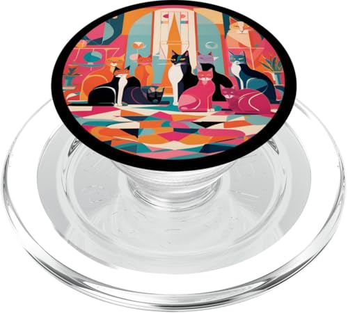 Lustige, moderne Katzen-Looks, Retro-Katzen aus der Mitte des Jahrhunderts PopSockets PopGrip für MagSafe Lustige, moderne Katzen-Looks, Retro-Katzen aus der Mitte des Jahrhunderts PopSockets PopGrip für MagSafe von Mid Century Modern Feline Funnies
