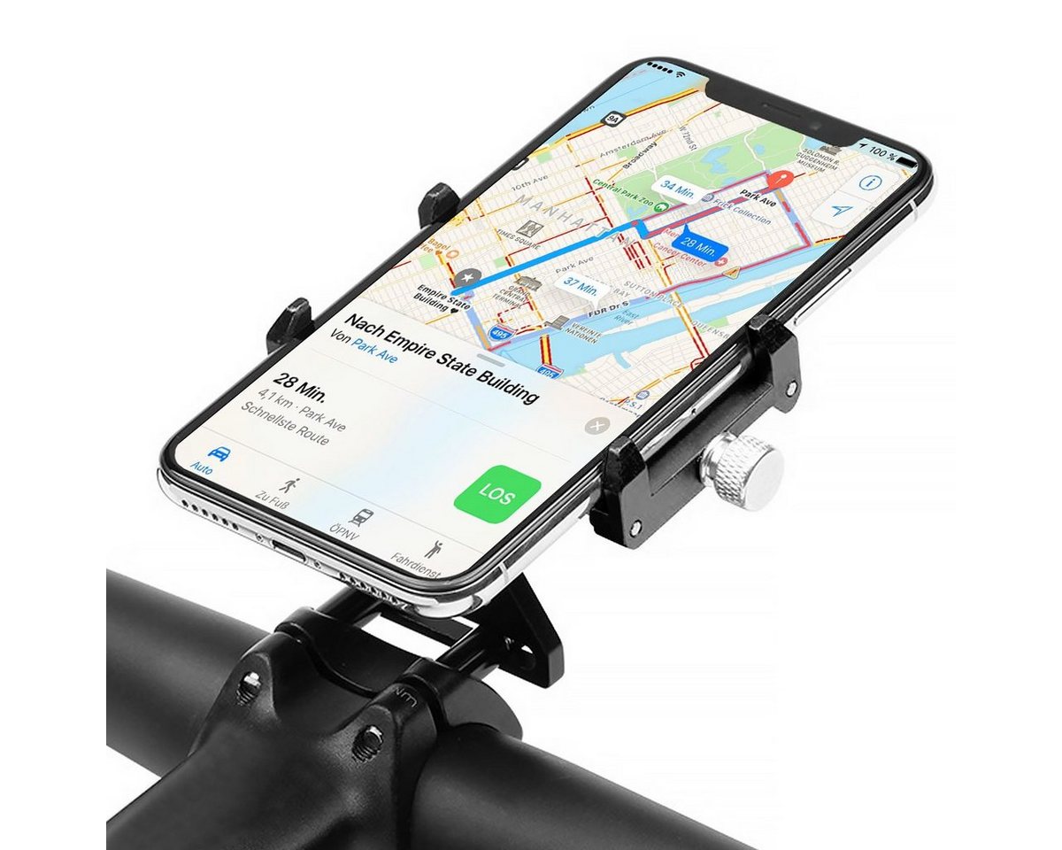 MidGard Fahrrad Lenkervorbau Handy Vorbau Halterung für E-Bike MTB Citybike Smartphone-Halterung, (bis 7.2 Zoll, mit Halterung für GoPro, ActionCams) von MidGard