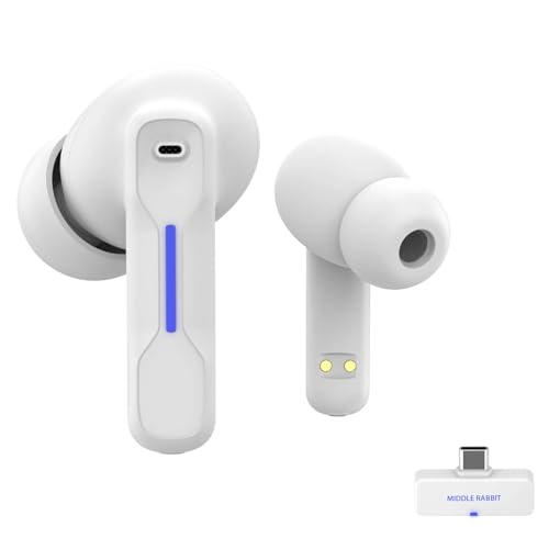 Middle Rabbit SW4 Wireless Gaming Headset für PC, PS4, PS5, Switch, 2.4 Ghz USB-Doogle Kopfhörer weiß mit Bluetooth 30MS niedrige Latenz, In-Ear-Kopfhörern Headset mit Mikrofon, PC-Ohrhörer kabellos Middle Rabbit SW4 Wireless Gaming Headset für PC, PS4, PS5, Switch, 2.4 Ghz USB-Doogle Kopfhörer weiß mit Bluetooth 30MS niedrige Latenz, In-Ear-Kopfhörern Headset mit Mikrofon, PC-Ohrhörer kabellos von Middle Rabbit