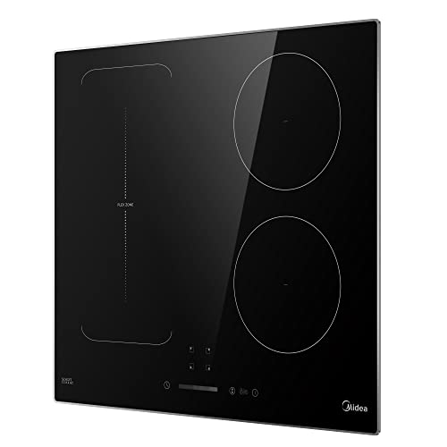 Midea KI500IX Induktionskochfeld 60 cm, Induktionskochplatte mit Bräterzone,9 Stufen,Touch- Steuerung,Pfannensensor,Restwärmeanzeige,ReStart,Kindersicherung,7000W Kochfeld Induktion mit Power Boost von Midea