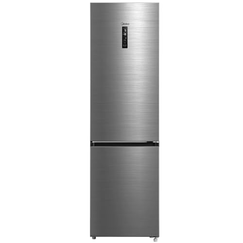 Midea MDRB521MIC46A Kühl-/Gefrierkombination/No Frost/WiFi-Steuerung/Inverter Kompressor/201 cm hoch / 59,5 cm breit /70 cm tiefe/177 kWh/Jahr/256 L Kühlteil/122 L Gefrierteil, Front Inox von Midea