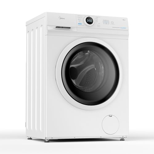 Midea MF10EW90B Waschmaschine / 9kg / 1400 U/Min/EEK A/Inverter Quattro Moto/Dampffunktion/Grosse Trommel/Nachlegefunktion/Kindersicherung/AquaStop, Weiß von Midea