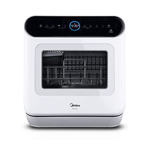 Midea ST 5.31 Mini Geschirrspüler 42cm freistehender Tischgeschirrspüler mit Wifi Control Spülmaschine 7 Programme 3 Maßgedecke Touch, 58 dB, mit/ohne Wasseranschluss benutzbar, Weiß von Midea