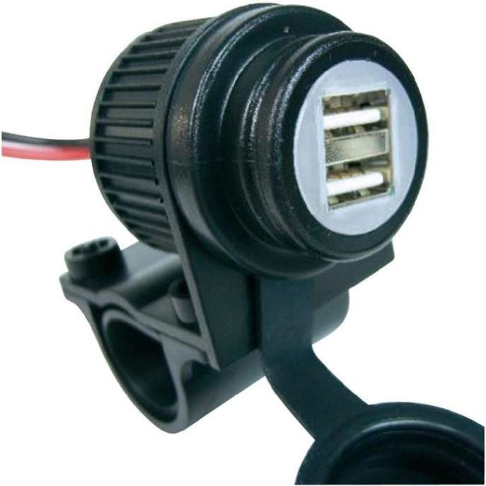 Albrecht USB Duo-Steckdose für Motorrad, Quad und weiteren Fahrzeugen mit 12 - 24 V (73700) von Midland