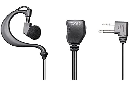 MIDLAND MA21-LI Kopfhörer und Mikrofon mit Arm, 2-polige Unterstützung, PTT-Mikrofon, VOX-Schalter, kompatibel mit Walkie Talkie G5/G7/G8/G9, C70904 von Midland