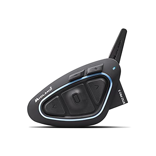 Midland BTX2 Pro S LR Double C1414.03, Bluetooth-Kommunikationssystem für Motorradfahrer, IPX6 Wasserdichtes Headset, Geräuschunterdrückung, bis 8 Personen, 23h Akku, 1,6 km von Midland