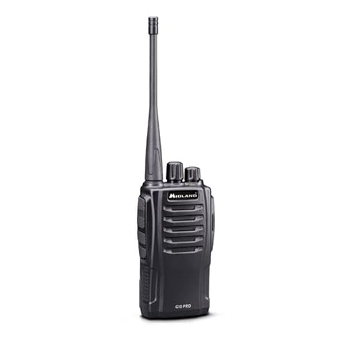 Midland G10 Pro 2er Security-Kofferset, PMR446-Funkgeräte, C1107.S3, 16 vorprogrammierte Kanäle, mit SM 500-K Lautsprechermikrofone inkl. Einzel-Standlader und 1200 mAh Li-Ion Akku, Gürtelclip Midland G10 Pro 2er Security-Kofferset, PMR446-Funkgeräte, C1107.S3, 16 vorprogrammierte Kanäle, mit SM 500-K Lautsprechermikrofone inkl. Einzel-Standlader und 1200 mAh Li-Ion Akku, Gürtelclip von Midland