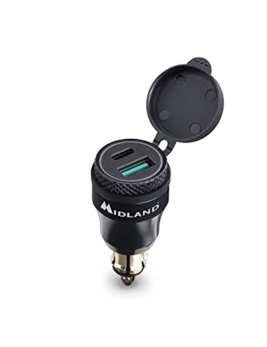 Midland MP-DIN USB-C | Ladegerät/Netzteil 12/24V mit USB-C Buchse für Motorrad, Wohnmobil von Midland