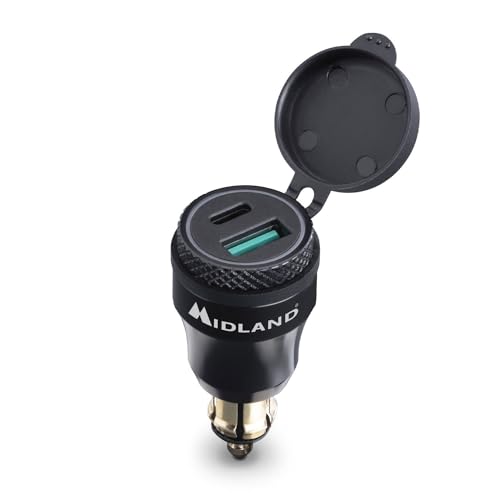 Midland MP-DIN USB-C | Ladegerät/Netzteil 12/24V mit USB-C Buchse für Motorrad, Wohnmobil von Midland