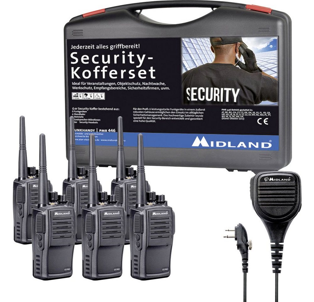 Midland Walkie Talkie Midland G15 Pro PMR 6er Security inkl. MA 25-M C1127.S5 PMR-Handfunkg Midland Walkie Talkie Midland G15 Pro PMR 6er Security inkl. MA 25-M C1127.S5 PMR-Handfunkg von Midland