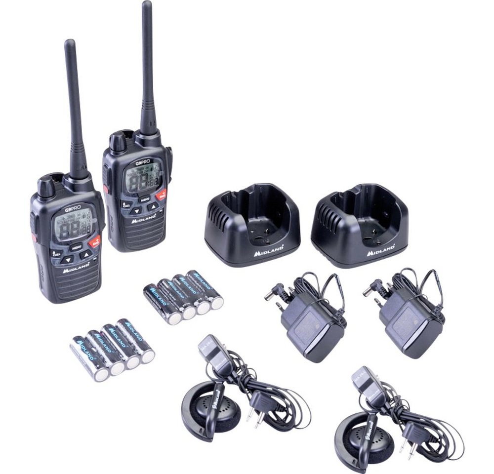 Midland Walkie Talkie Midland G9 Pro 2er Kofferset C1385.04 PMR-Funkgerät 2er Set von Midland