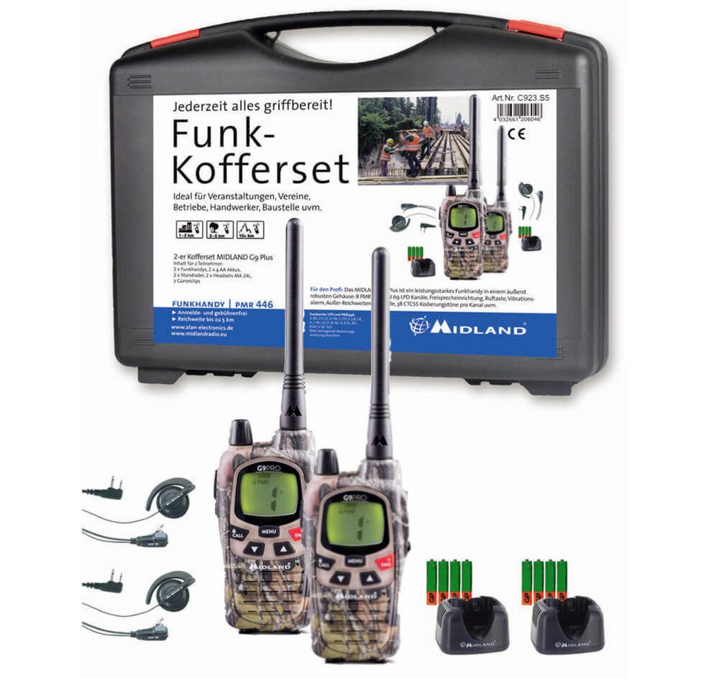 Midland Walkie Talkie Midland G9 Pro C923.S5 PMR-Funkgerät Midland Walkie Talkie Midland G9 Pro C923.S5 PMR-Funkgerät von Midland