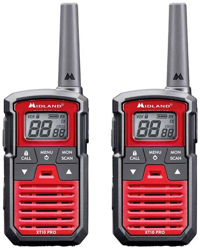 Midland XT10 Pro Paar Rot C1459 PMR-Funkgerät 2er Set von Midland