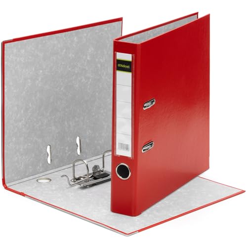 MIDORI Ordner PP-Color aus Kunststoff | 25er Pack Aktenordner 5 cm breit im DIN A4 Format in Rot | Schmaler Briefordner Ringordner mit austauschbarem Rückenschild von Midori