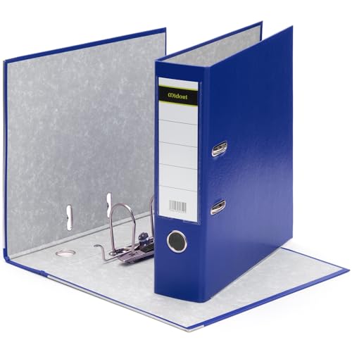 MIDORI Ordner PP-Color aus Kunststoff | 5er Pack Aktenordner 8 cm breit im DIN A4 Format in Breit AO Blau | Breiter Briefordner Ringordner mit austauschbarem Rückenschild MIDORI Ordner PP-Color aus Kunststoff | 5er Pack Aktenordner 8 cm breit im DIN A4 Format in Breit AO Blau | Breiter Briefordner Ringordner mit austauschbarem Rückenschild von Midori