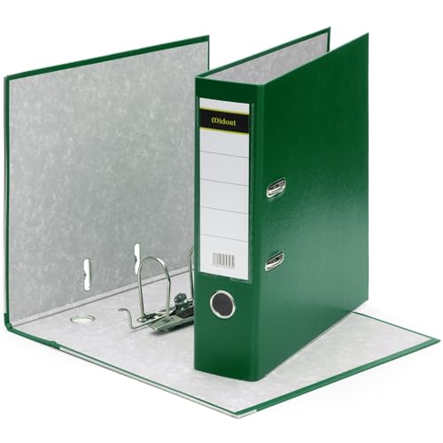MIDORI Ordner PP-Color aus Kunststoff | 6er Pack Aktenordner 8 cm breit im DIN A4 Format in Breit AO Grün | Breiter Briefordner Ringordner mit austauschbarem Rückenschild MIDORI Ordner PP-Color aus Kunststoff | 6er Pack Aktenordner 8 cm breit im DIN A4 Format in Breit AO Grün | Breiter Briefordner Ringordner mit austauschbarem Rückenschild von Midori