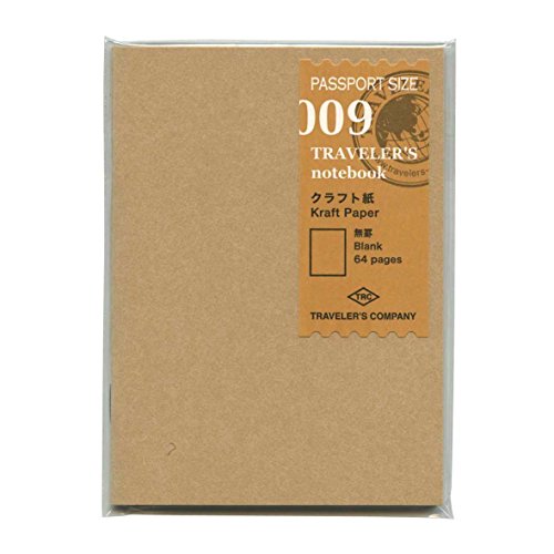 Designphil TRAVELER'S Passportgröße Refill 009 /Kraftpapier - Nachfüllpackung, weiß, Klassisch von Designphil
