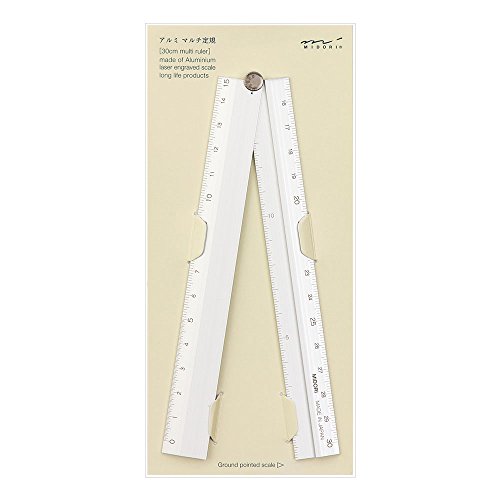 Midori Alumi Malti Ruler - 30cm Silver von Midori