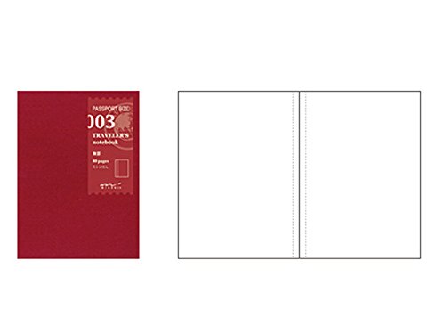 Midori Notizbuch, ohne Linien, Nachfüllpackung Midori 003 für Traveler's Notebook in Reisepass-Größe von Midori