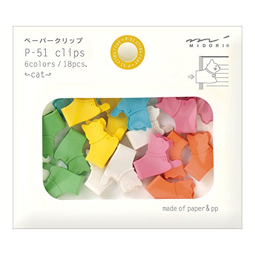 Midori Papier Clips, Tier Katze, 18 Stück (43298006) von Midori