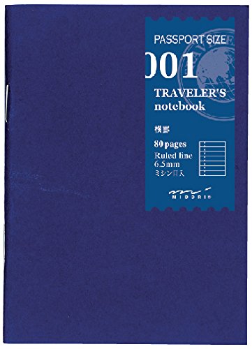 Midori liniertes Notizbuch Nachfüllpackung Midori 001 für Traveler's Notebook Reisepass-Größe Midori liniertes Notizbuch Nachfüllpackung Midori 001 für Traveler's Notebook Reisepass-Größe von Midori