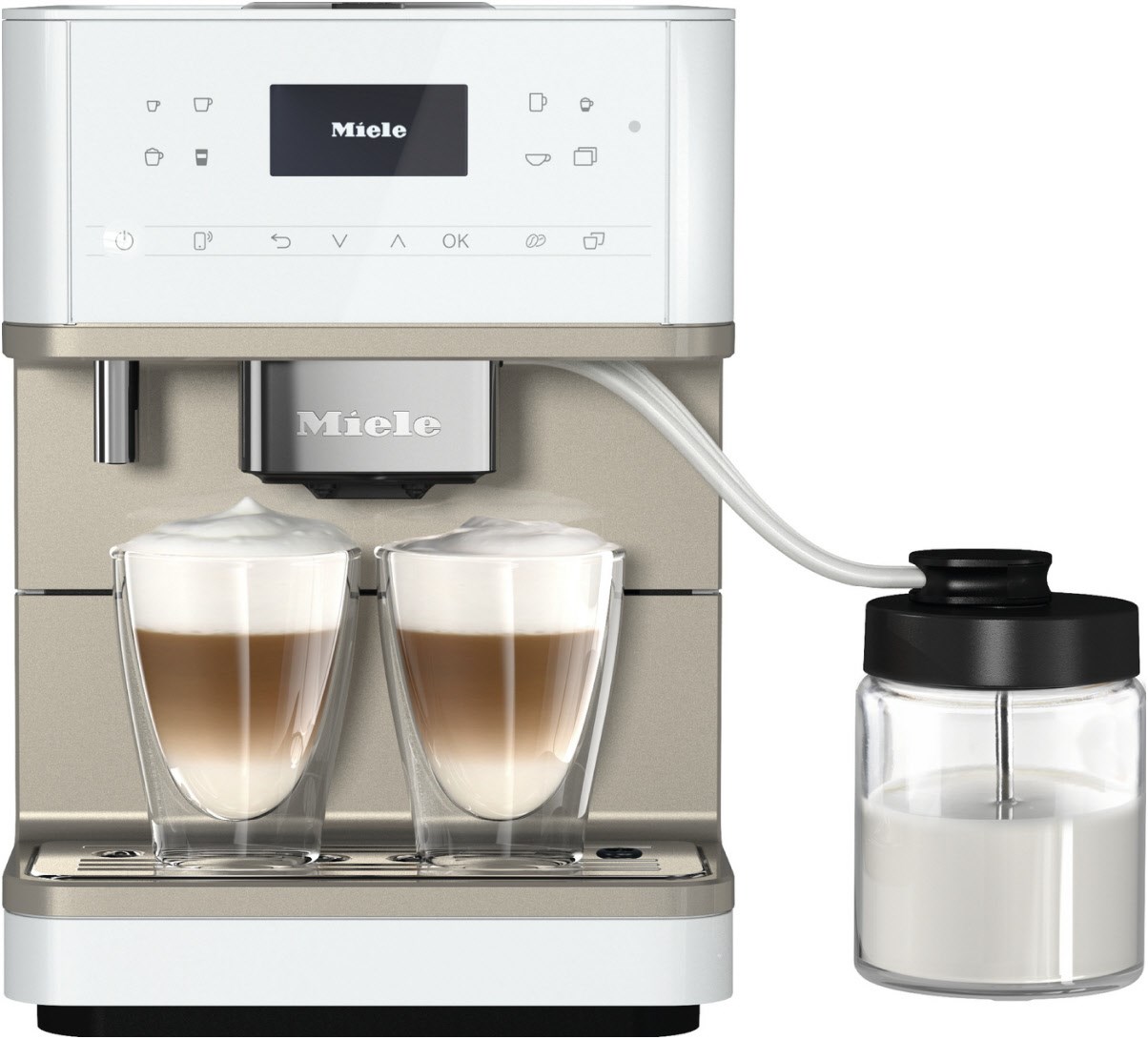 CM 6360 Kaffee-Vollautomat lotosweiß/CleanSteelMetallic von Miele