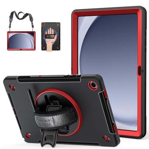 Schutzhülle für Samsung Tab A9 Plus 2023: Miesherk Stock Heavy Duty Rugged Military Grade Shockproof Case for Galaxy Tab A9 + 10.9'' 2023 W/360° Stand - Handle - Shoulder Strap - Pencil Holder - Red von Miesherk STOCK