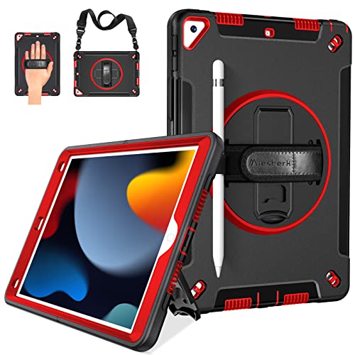 Miesherk Hülle für iPad 9./8./7.Generation 10.2: Militärische Robuste 3-Schichte Stoßfest Schutzhülle Case für iPad 9.Generation 2021-Stifthalter-Drehbar Ständer-Handschlaufe-Schultergurt-Rot Miesherk Hülle für iPad 9./8./7.Generation 10.2: Militärische Robuste 3-Schichte Stoßfest Schutzhülle Case für iPad 9.Generation 2021-Stifthalter-Drehbar Ständer-Handschlaufe-Schultergurt-Rot von Miesherk
