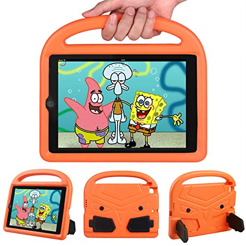 Mieziba Kinder-Schutzhülle für iPad 10.2 2019, iPad 7. Generation, iPad 7. Generation, 10,2 Zoll, stoßfest, leichter Griff, Ständer für Apple iPad 10.2 Zoll, 2019-Version Orange von Mieziba