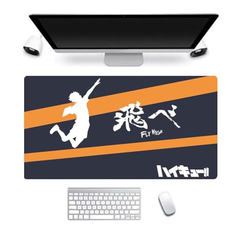 Haikyu Mauspad, groß, 90 x 40 cm, Anime-Mauspad, Shoyo Hinata, bedrucktes, erweitertes Mauspad, rutschfeste Gummiunterseite, Schreibtischunterlage für Tastatur und Maus (Typ5) von Mifeiwukawa