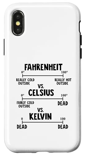 Fahrenheit gegen Celsius gegen Kelvin Hülle für iPhone X/XS von Miftees Physics Tees