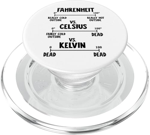 Fahrenheit gegen Celsius gegen Kelvin PopSockets PopGrip für MagSafe von Miftees Physics Tees