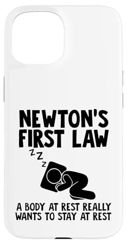 Newtons 1. Gesetz Hülle für iPhone 15 von Miftees Physics Tees