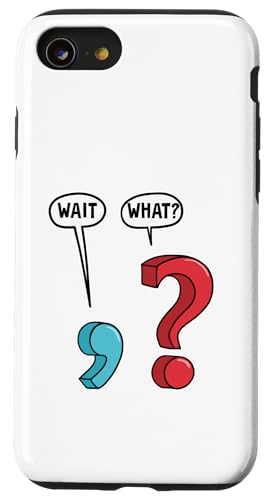 Wait What Grammar Comma And Question Mark Hülle für iPhone SE (2020) / 7 / 8 von Miftees