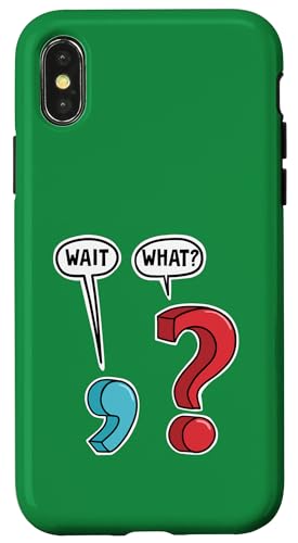 Wait What Grammar Comma And Question Mark Hülle für iPhone X/XS Wait What Grammar Comma And Question Mark Hülle für iPhone X/XS von Miftees