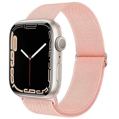 Migeec Armband für Apple Watch 38/40/41mm, Nylon Stretchy Sport Ersatzband für i Watch Serie 8/7/SE/6/5/4/3/2/1 - Rosa von Migeec