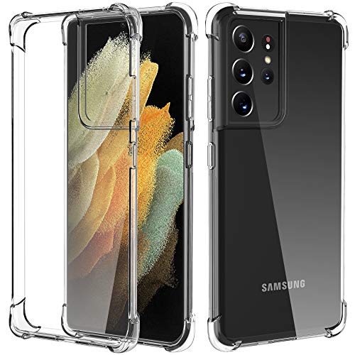 Migeec Hülle Kompatibel mit Samsung Galaxy S21 Ultra Transparent TPU Silikon Handyhülle Kratzfest Durchsichtige Schutzhülle Flex Case von Migeec